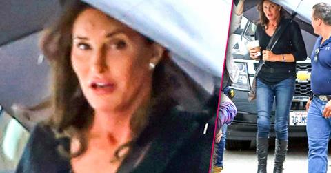 Caitlyn jenner walking rain