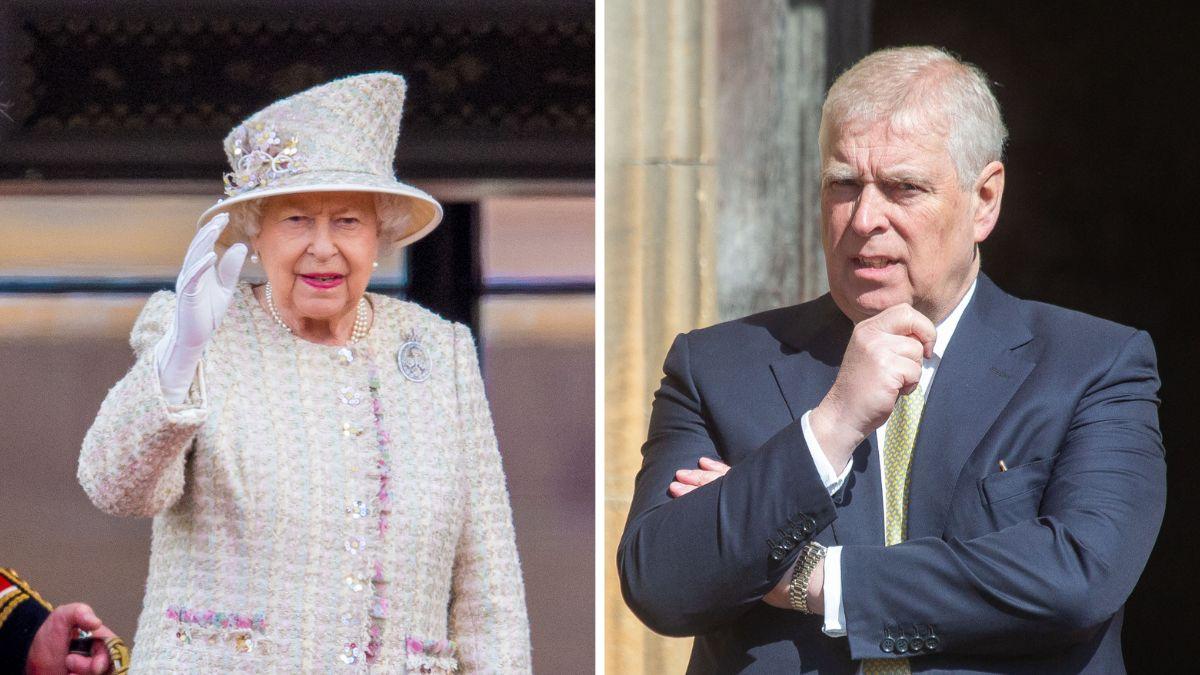 Split photo of Queen Elizabeth and Ex-Prince Andrew
