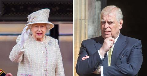 Split photo of Queen Elizabeth and Ex-Prince Andrew