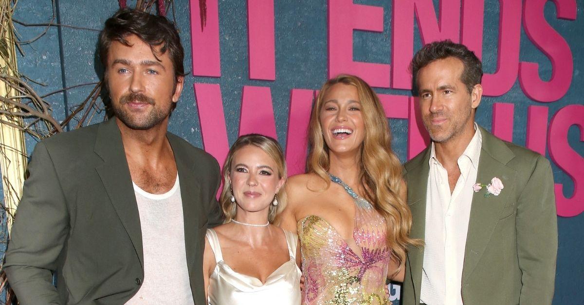 Photo of Brandon Sklenar, Courtney Salviolo, Ryan Reynolds and Blake Lively