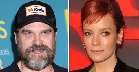 split image of David Harbour and Lily Allen