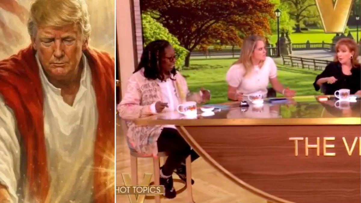 Composite photo of Donald Trump and 'The View' cast