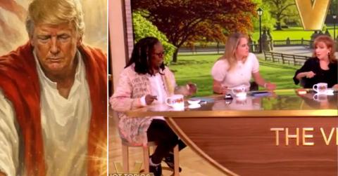 Composite photo of Donald Trump and 'The View' cast