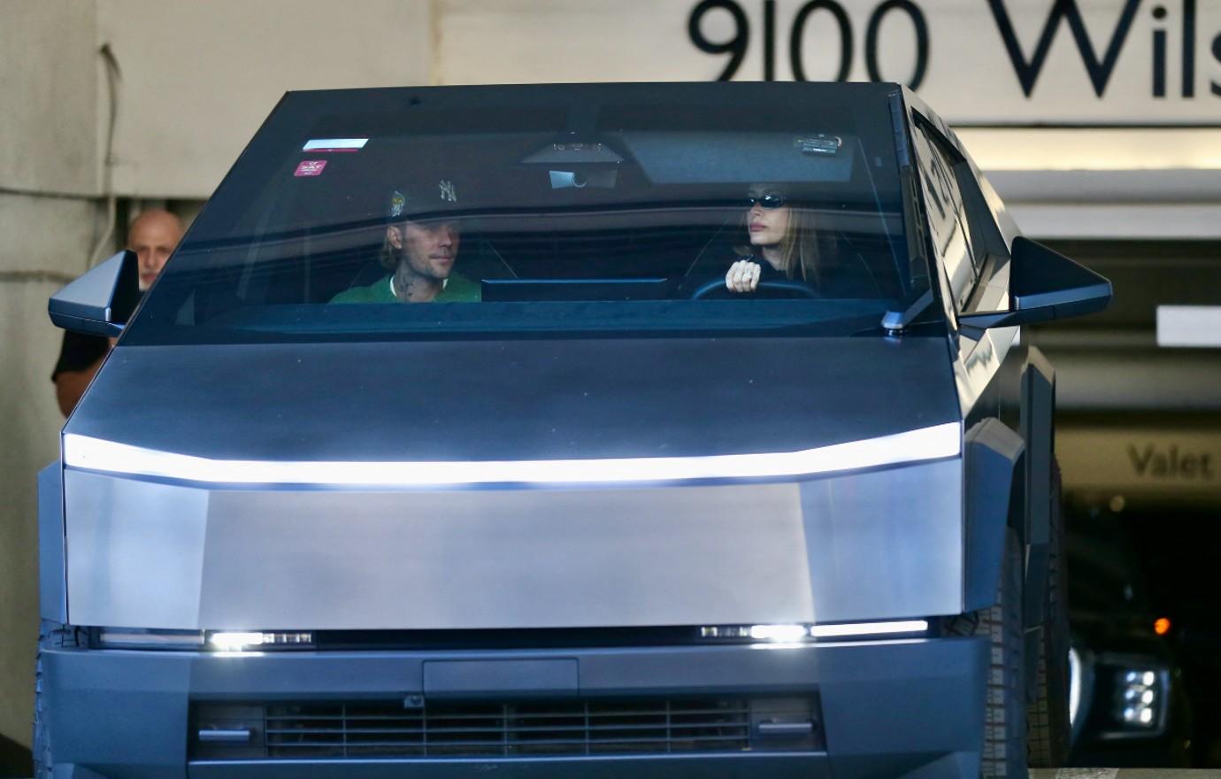 justin bieber hailey bieber cyber truck