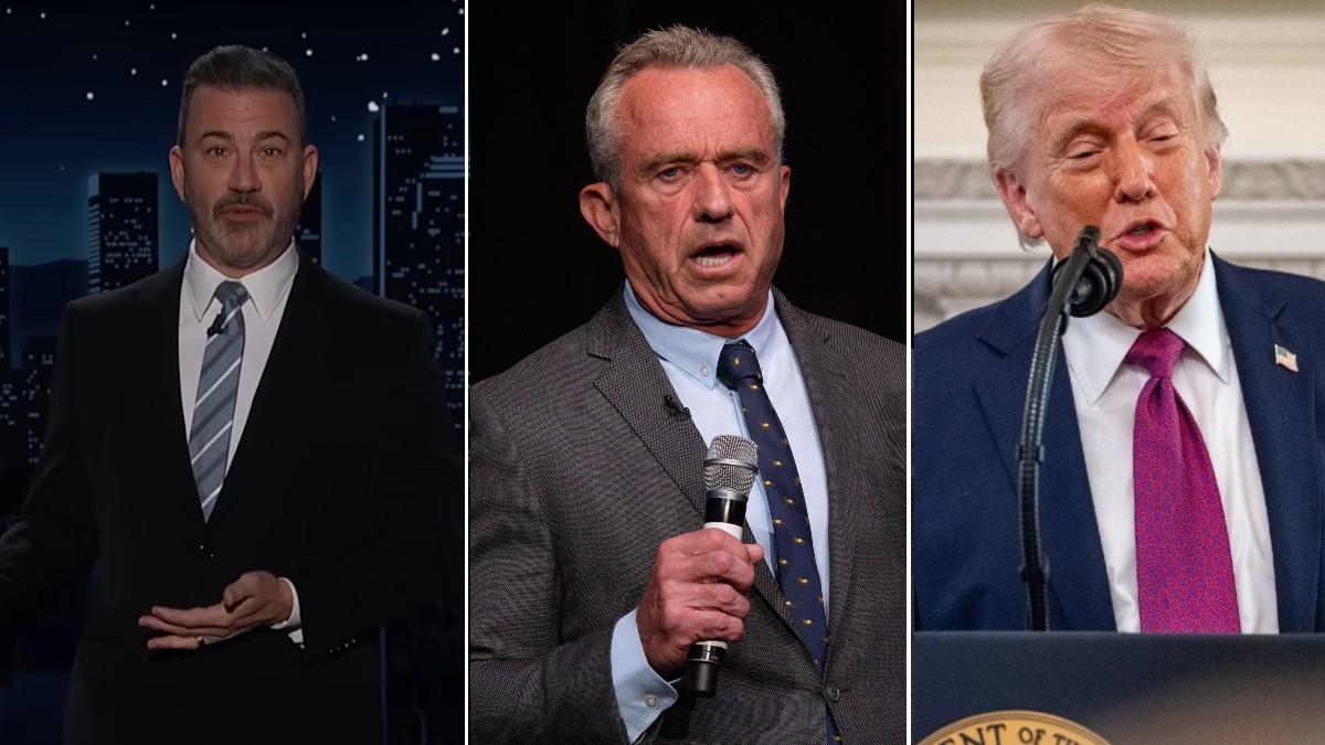 split of Jimmy Kimmel, RFK Jr. and Donald Trump. 