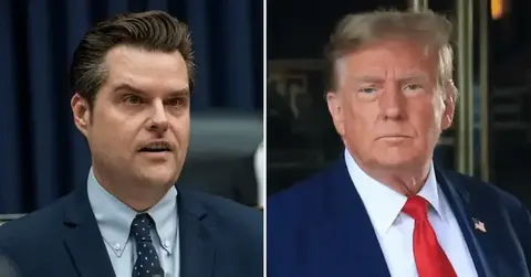 Split photo of Matt Gaetz and Donald Trump
