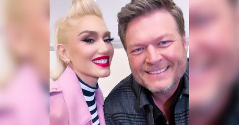 gwen stefani selfie blake shelton the voice set