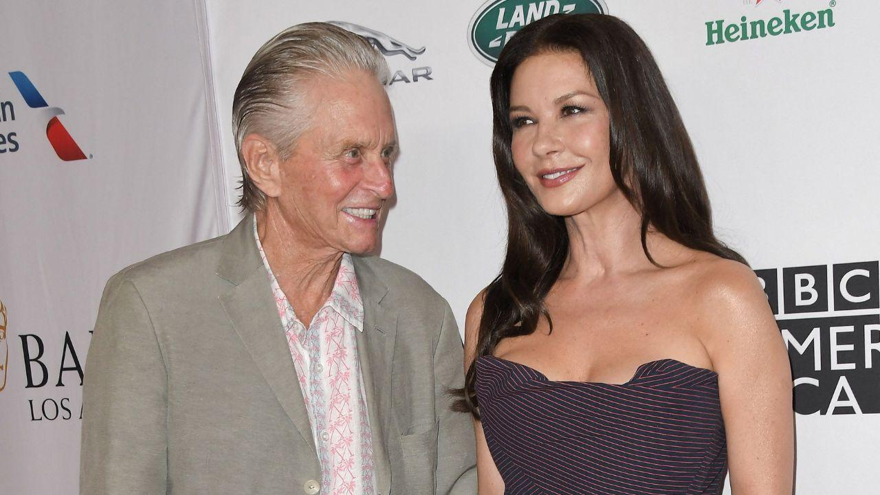 Image of Michael Douglas shares son Cameron with Diandra Luker and Dylan and Carys with Catherine Zeta-Jones.