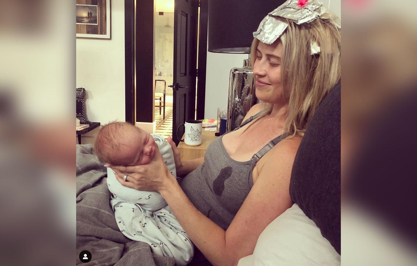 Christina Anstead Leaks Breast Milk Hair Foils Baby Hudson