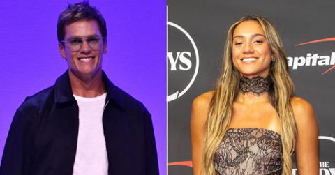 Photo of Tom Brady; photo of Harper Murray.