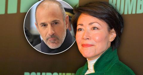 Inset of Matt Lauer, Ann Curry
