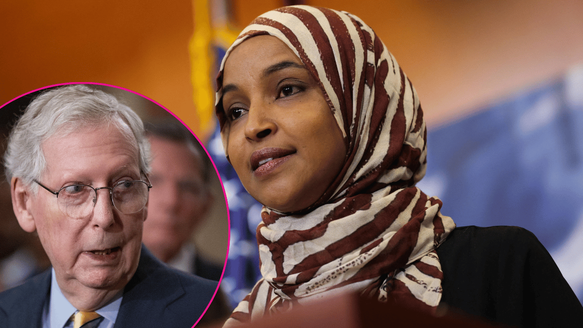 Image of Rep. Ilhan Omar claimed a viral proof of life photo of Mitch McConnell 'looked like' AI.