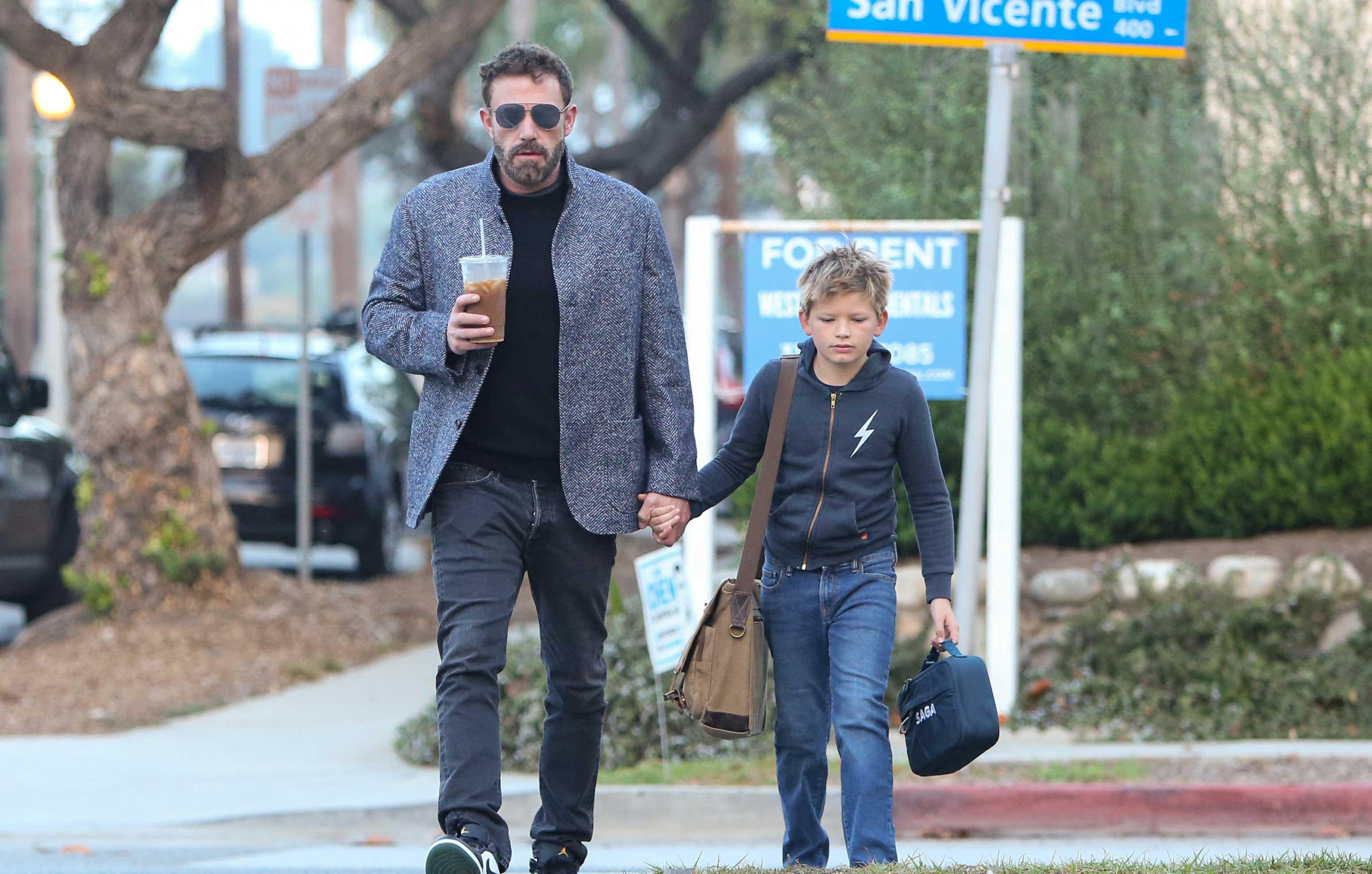 doting dad ben affleck picks up son samuel from basketball