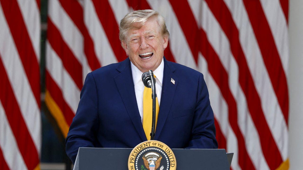 image of Donald Trump said Americans should 'wait for it' and he was bring 'trillions of dollars into the country.'