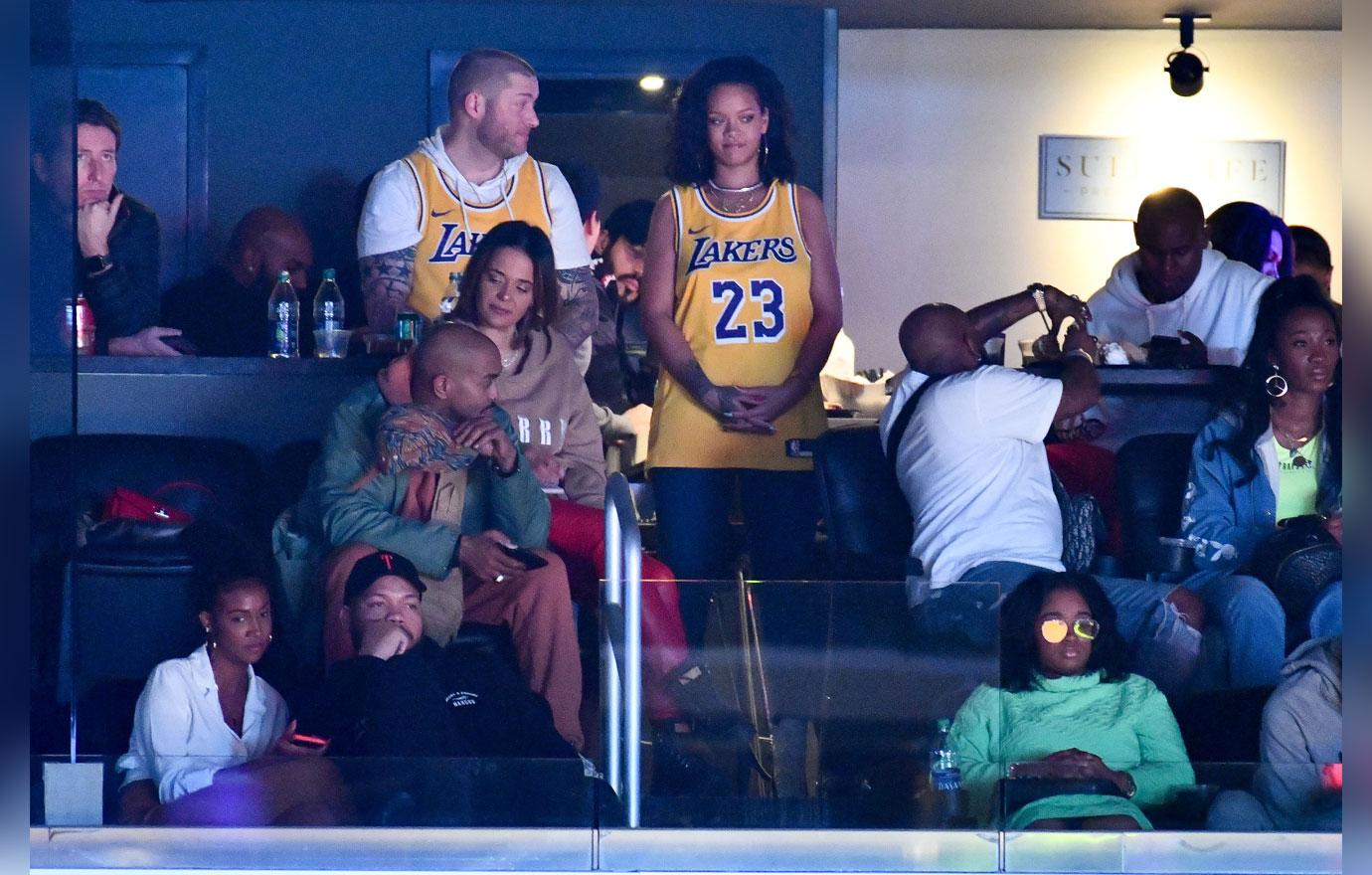 Rihanna and Hassan Jameel at Lakers Game February 2019