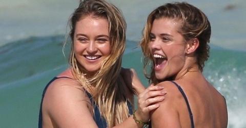 Nina Agdal Iskra Lawrence beach shoot