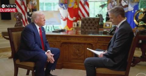 Photo of Donald Trump and Terry Moran.