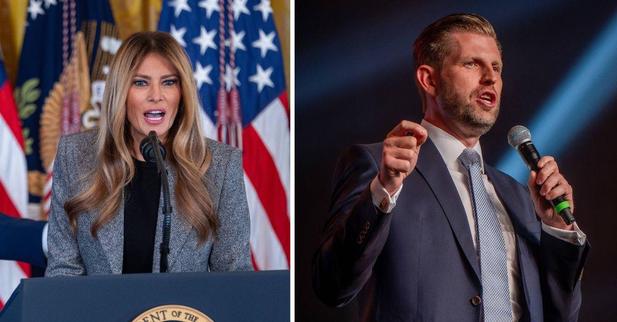 image of Melania Trump is reportedly furious with stepson Eric Trump.