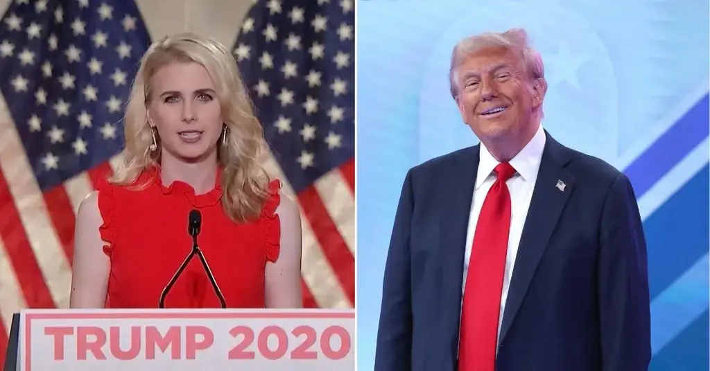 Composite photo of Natalie Harp and Donald Trump