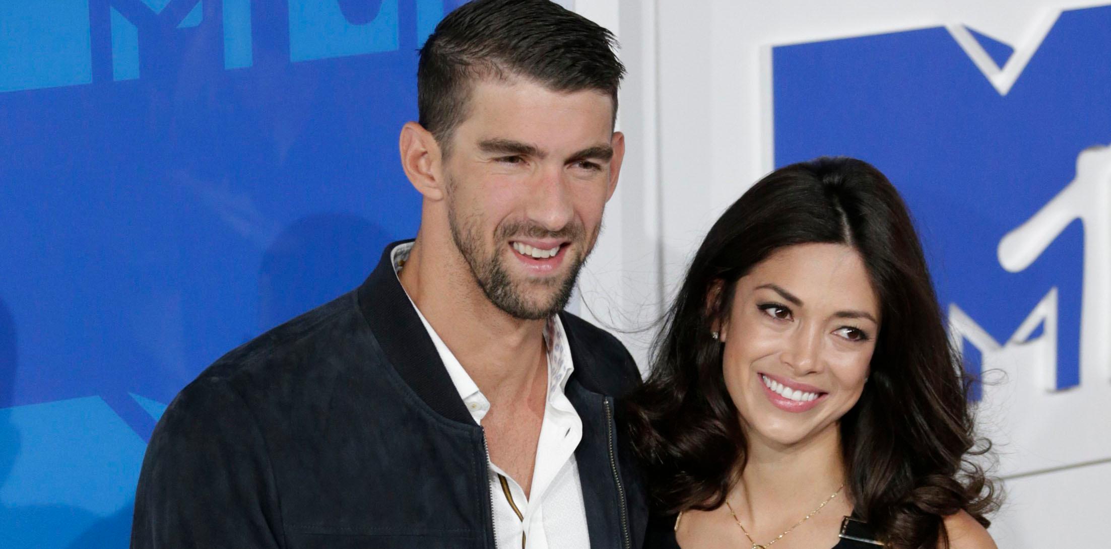 Michael Phelps and Nicole Johnson at the 2016 MTV Music Video Awards