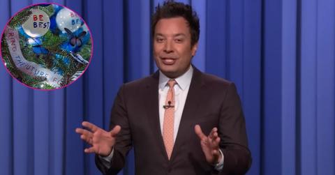 composite photo of jimmy fallon and white house christmas decorations
