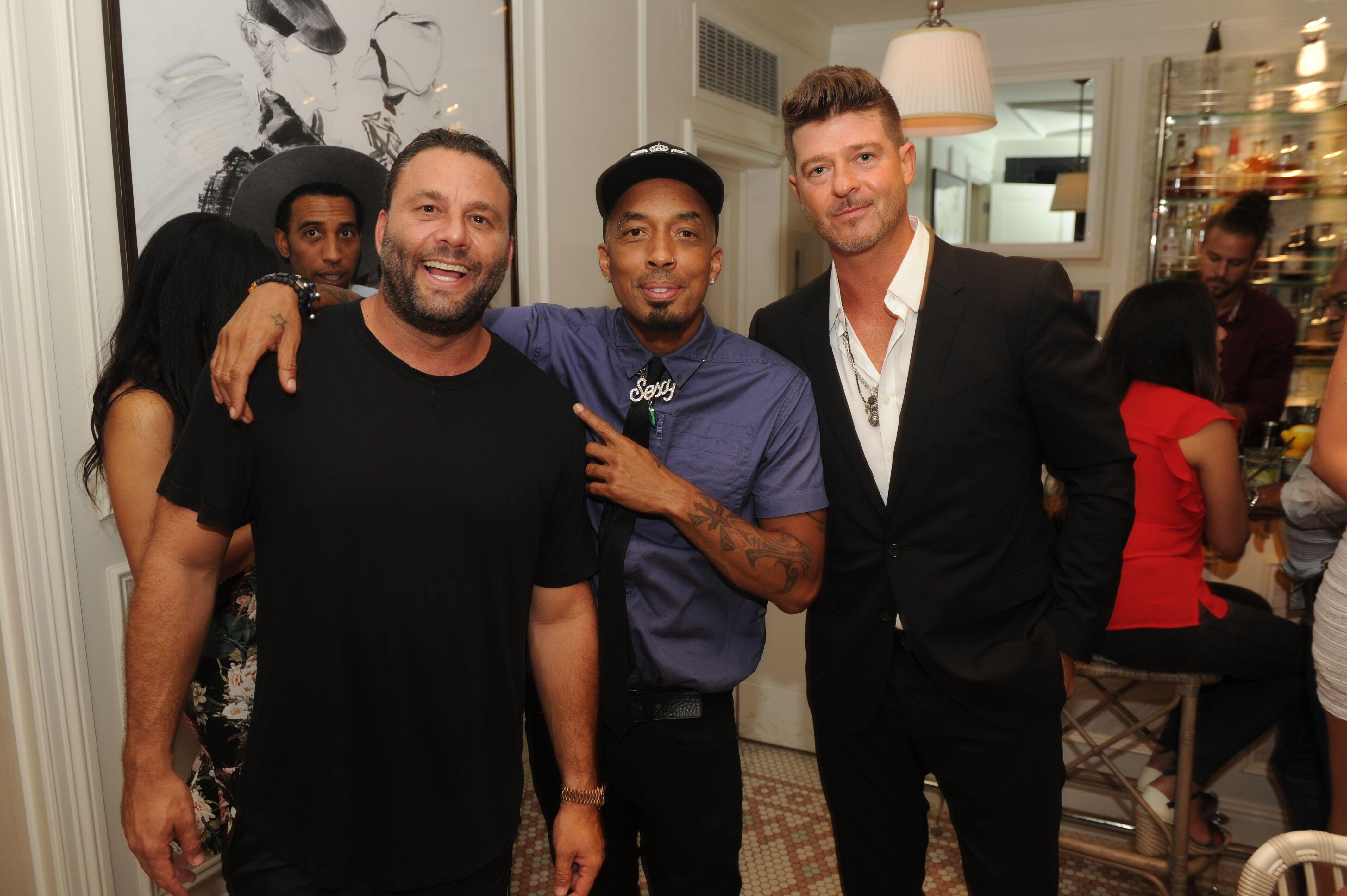 David Grutman, Dallas Austin, Robin Thicke at Swan credit WRE