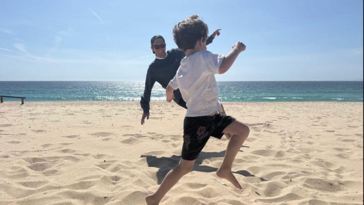 Image of Jack Brooksbank was seen playing with their child.