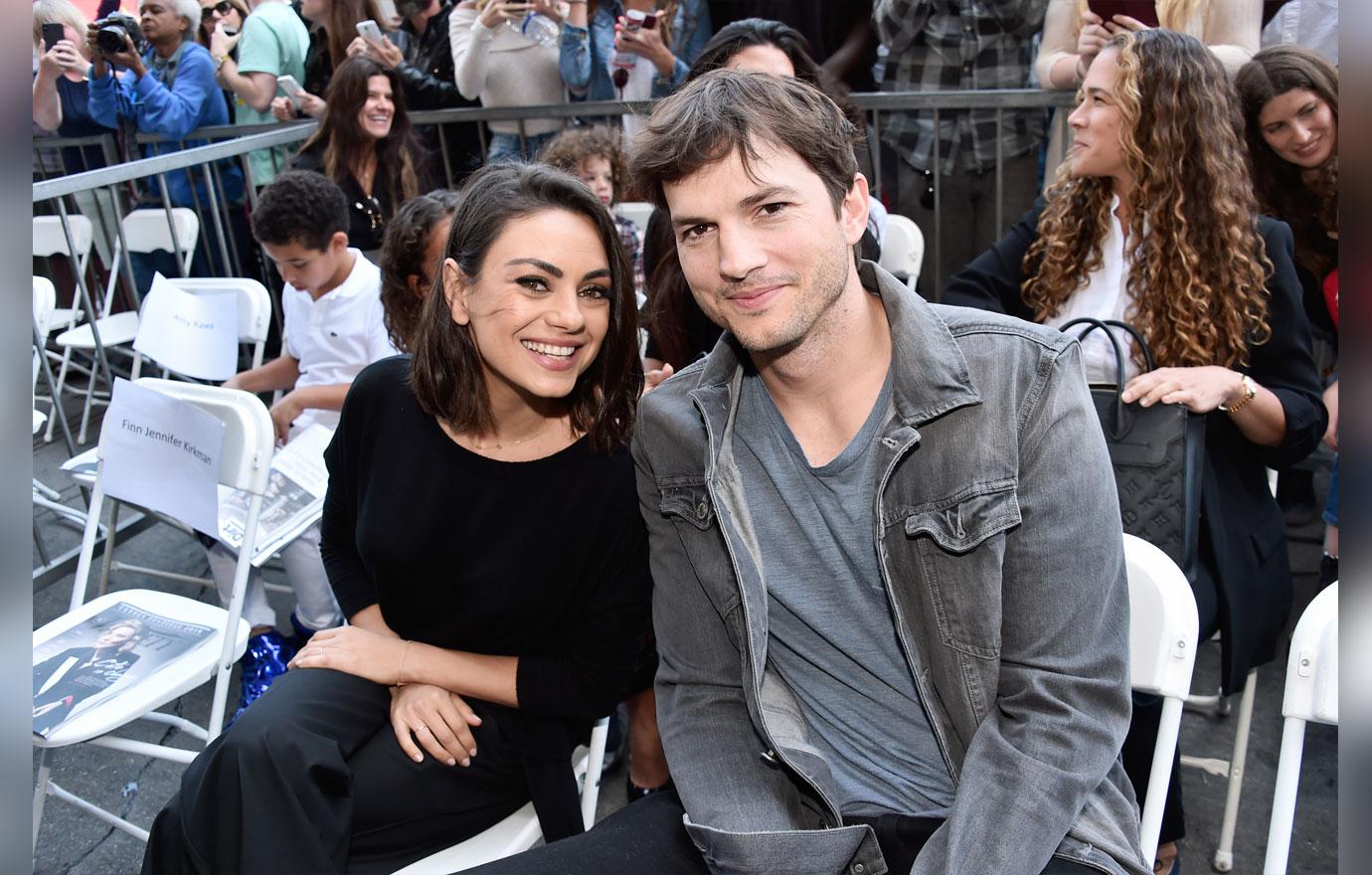 Mila Kunis and Ashton Kutcher at Zoe Saldana's Walk of Fame Ceremony.