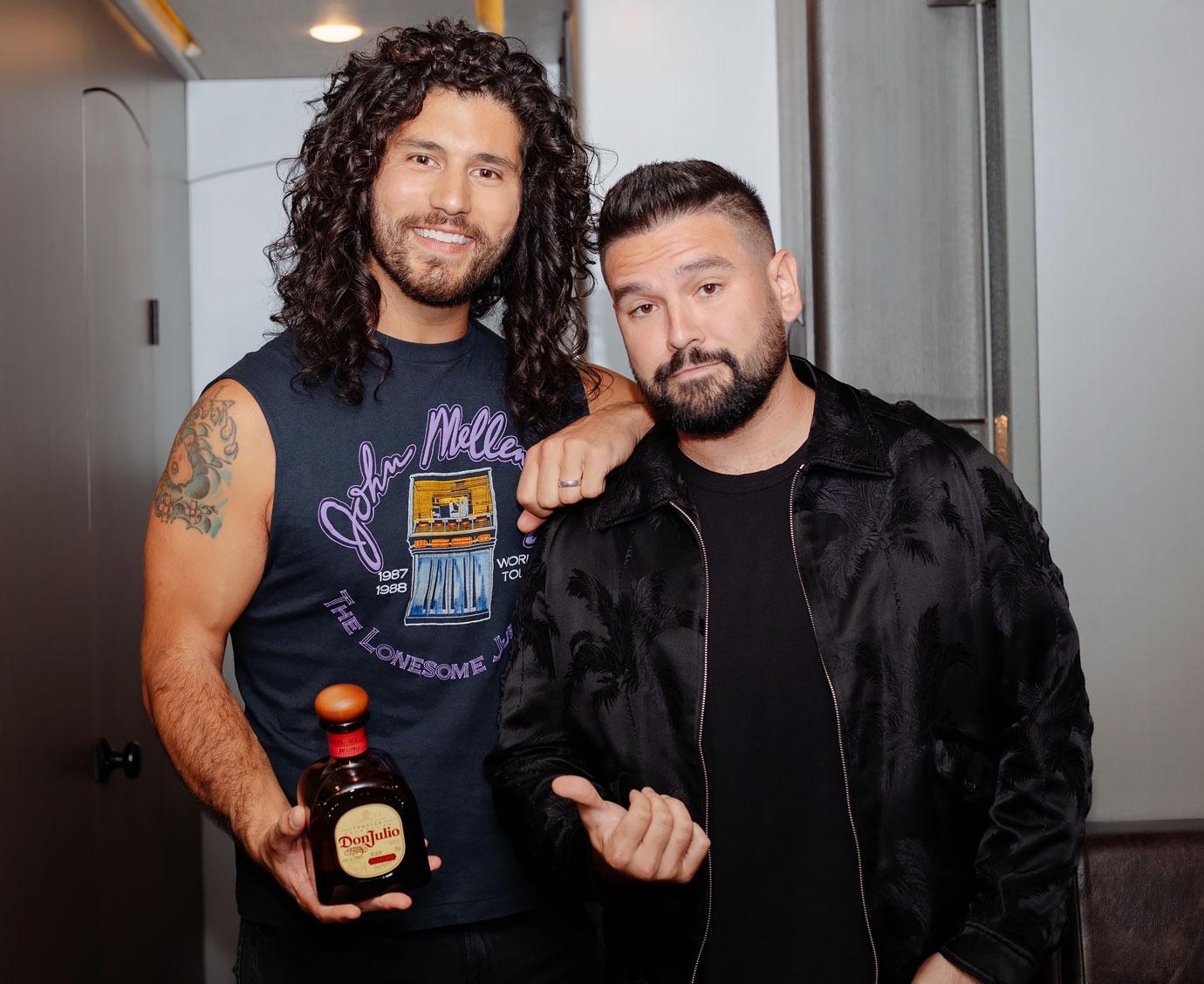 dan and shay celebrating with tequila don julio