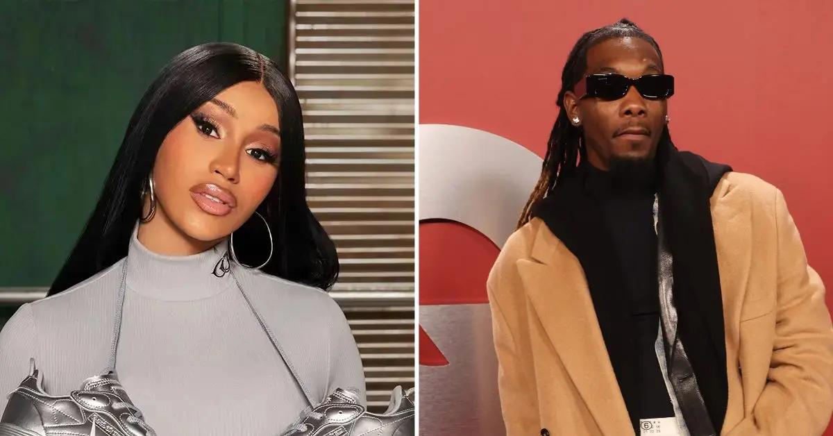 Photo of Cardi B; picture of Offset.