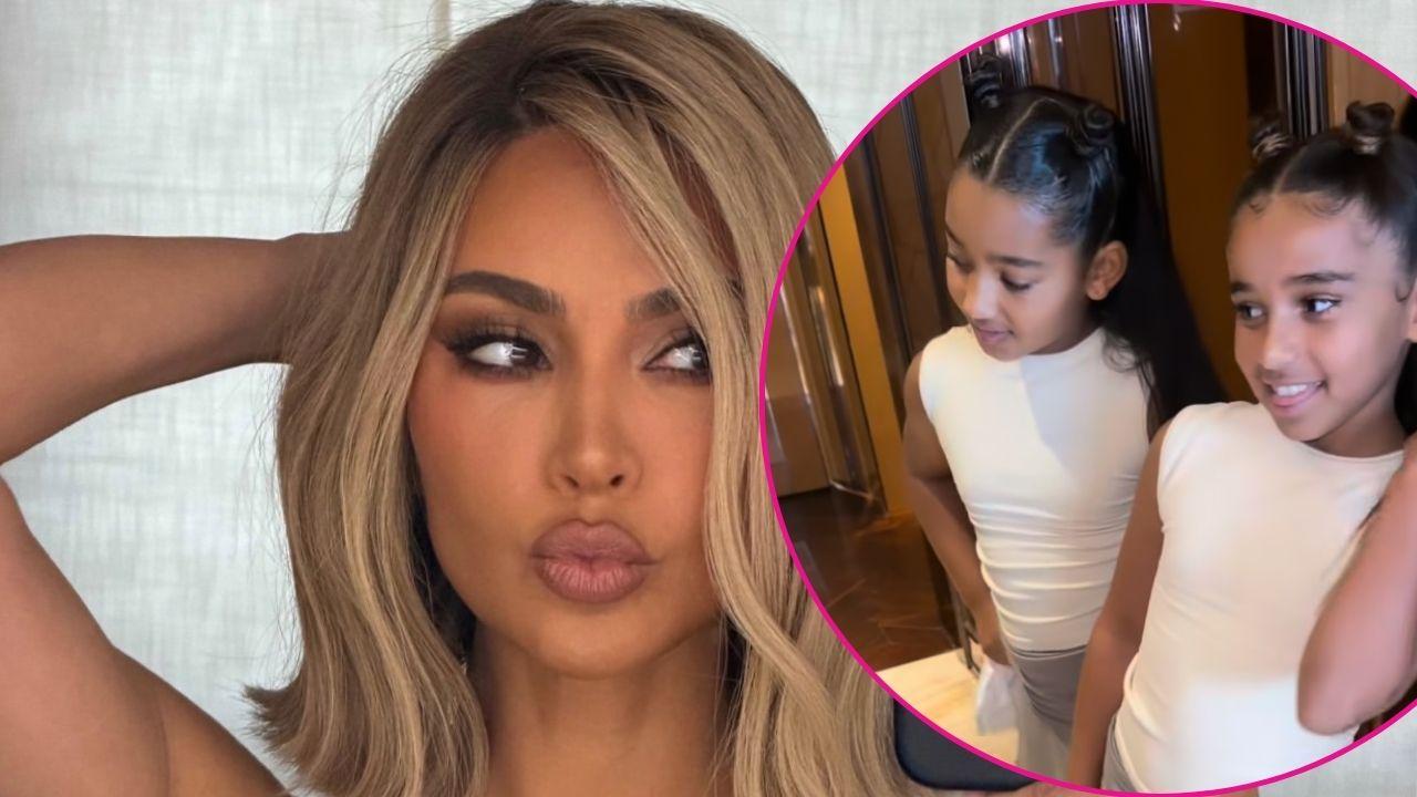 Image of Kim Kardashian and her nieces.