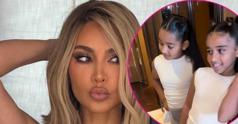 Image of Kim Kardashian and her nieces.