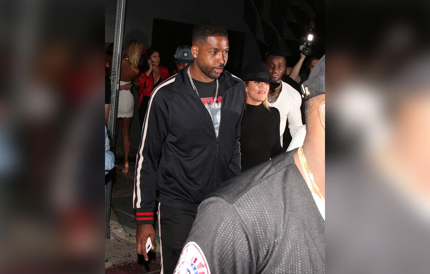 Khloe Kardashian and Tristan Thompson exit hollywood night club after a night out