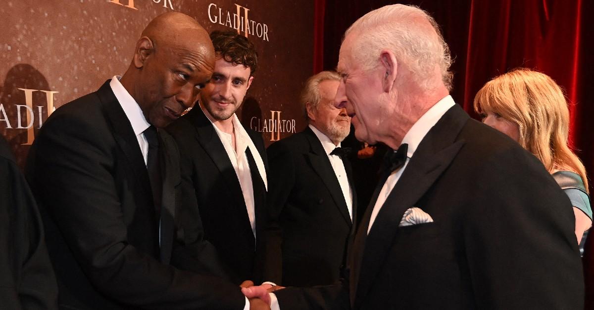 Photo of Denzel Washington and King Charles.