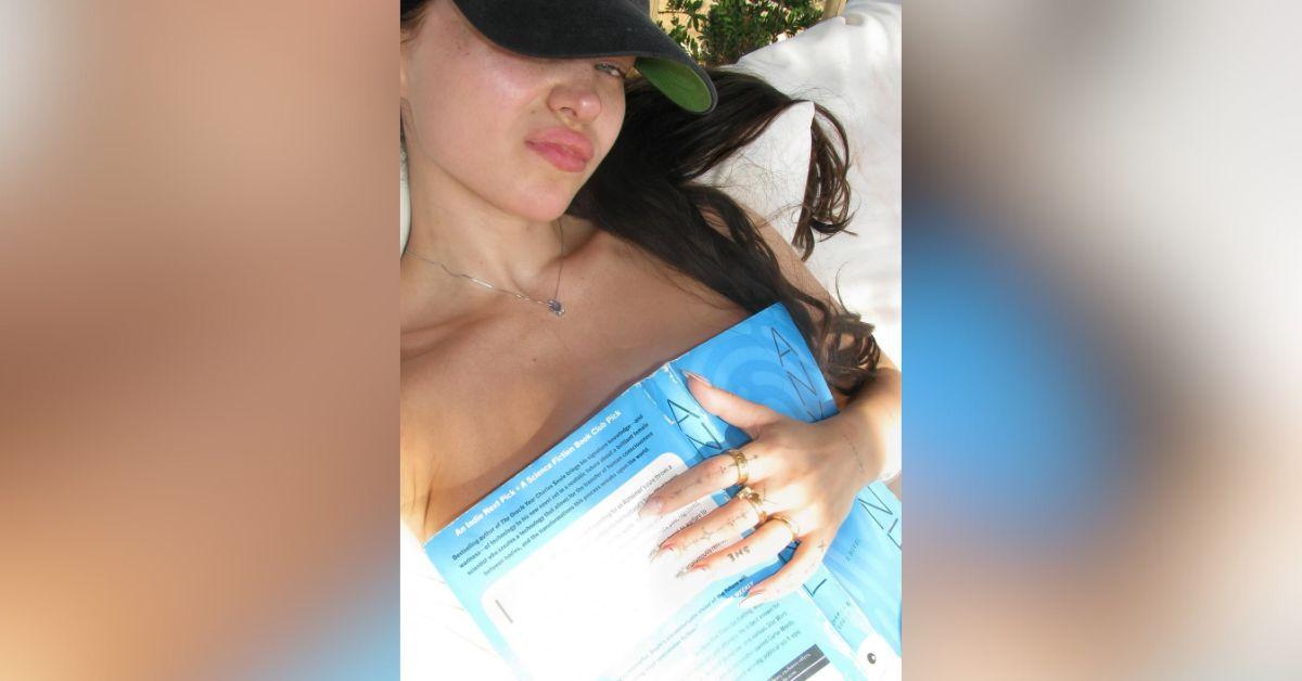image of Dove Cameron went topless in a new Instagram post.