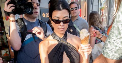 Kendall Jenner and Kourtney Kardashian are seen at Ice Cream Store