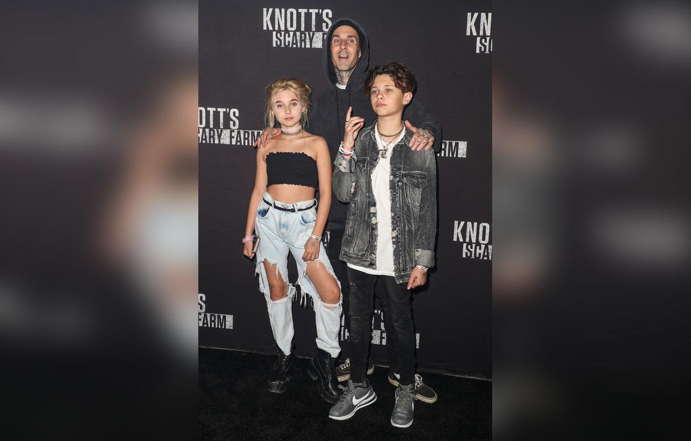 Travis Barker With Family Alabama Barker Underage Messages