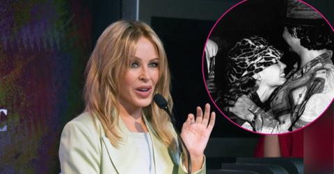Photo of Kylie Minogue; photo of Michael Hutchence of INXS