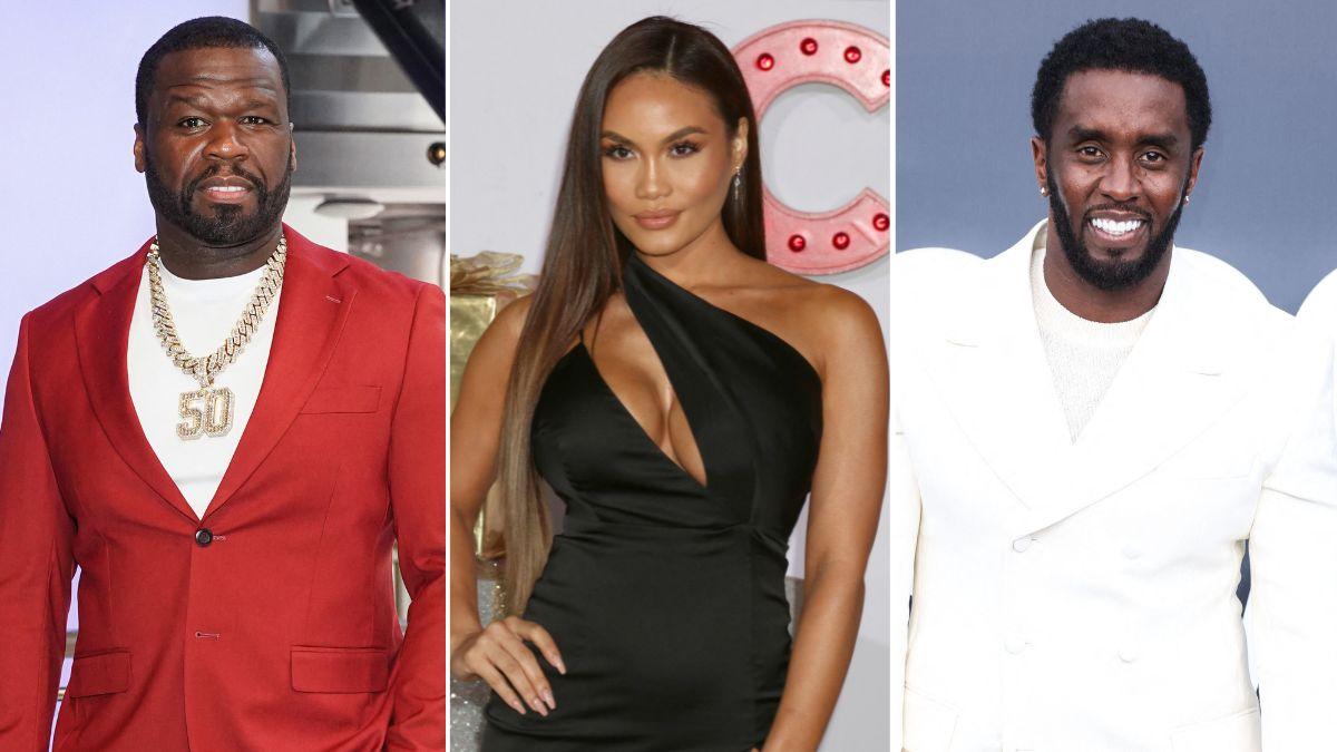 Photo of 50 Cent, Daphne Joy and Sean 'Diddy' Combs