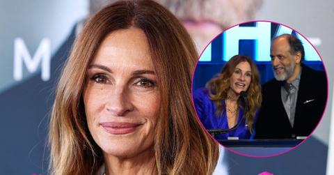 split photo of Julia Roberts and Luca Guadagnino