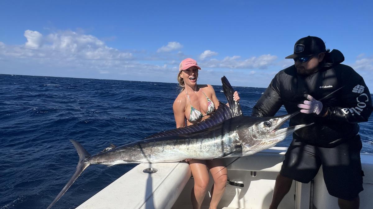 meet the bikini model who spends her free time reeling in pound fish