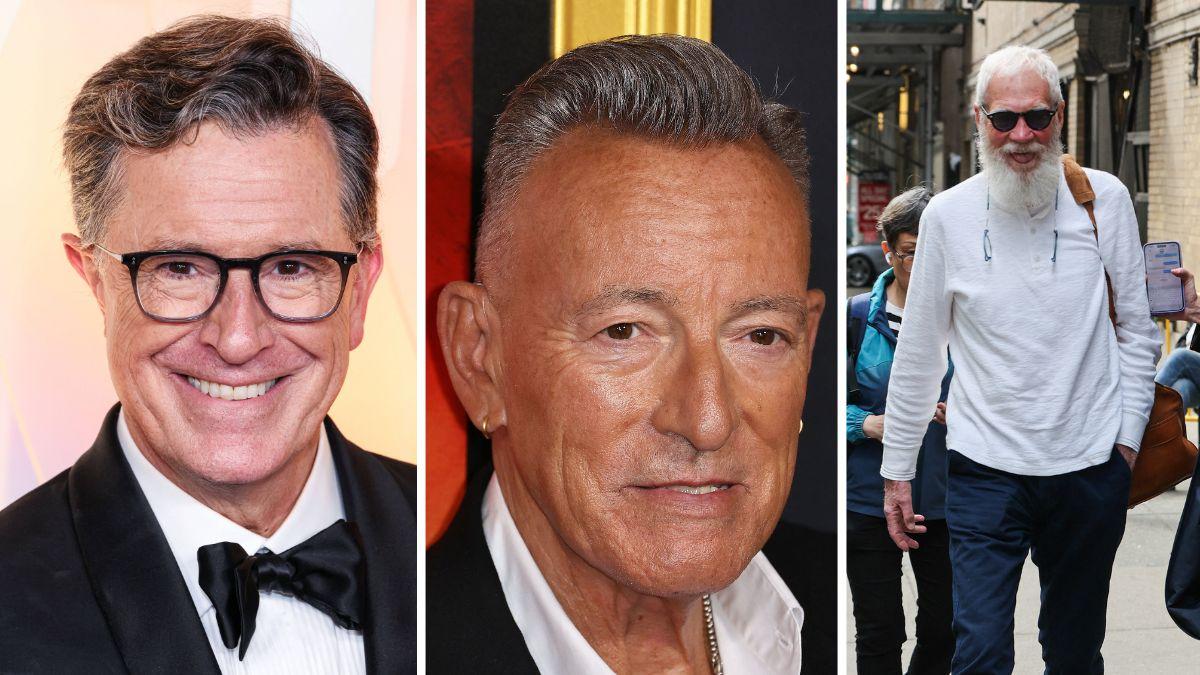 Photo of Stephen Colbert, Bruce Springsteen, David Letterman