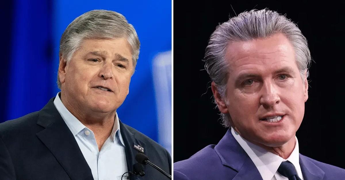 split of Sean Hannity and Gavin Newsom. 