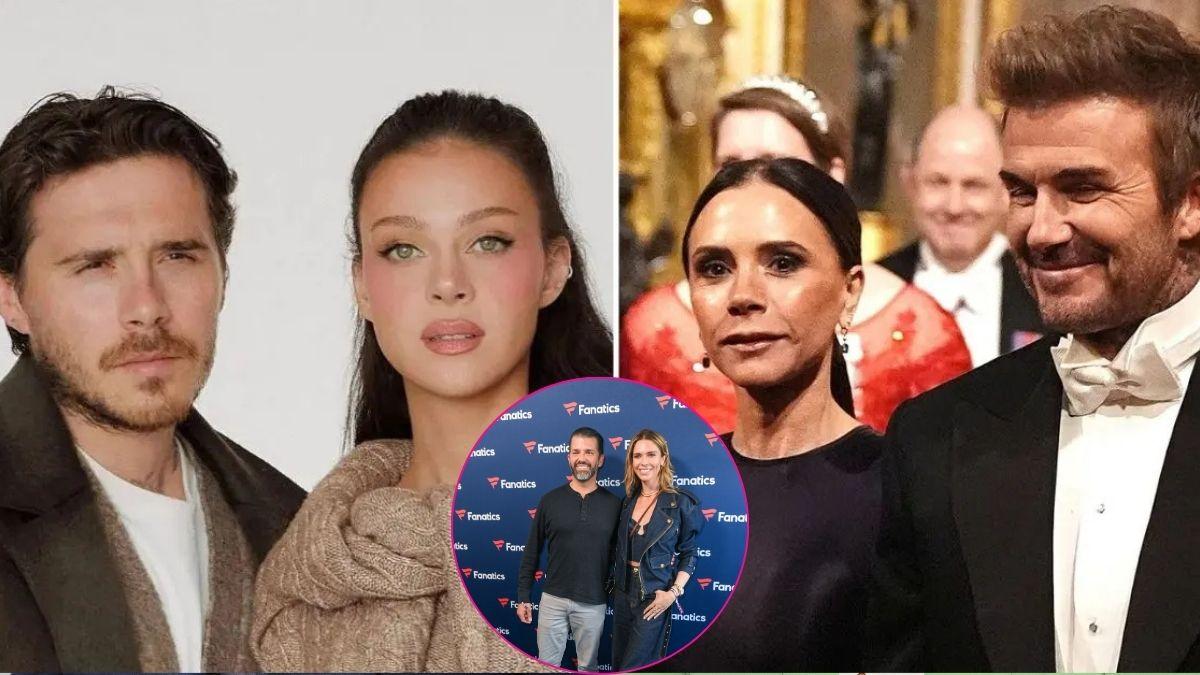 Composite photo of the Beckham family, Donald Trump Jr. and Bettina Anderson