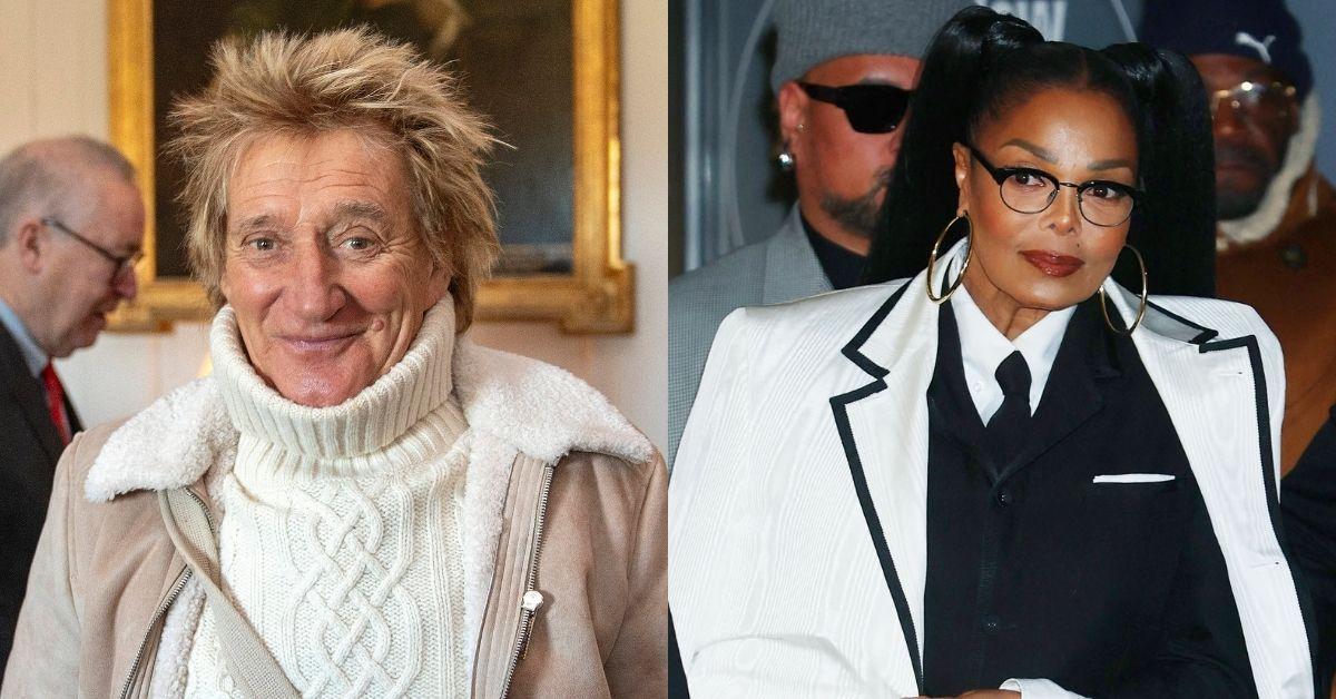 Composite photos of Rod Stewart and Janet Jackson
