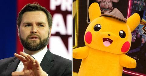 Composite photo of J.D. Vance and Pikachu