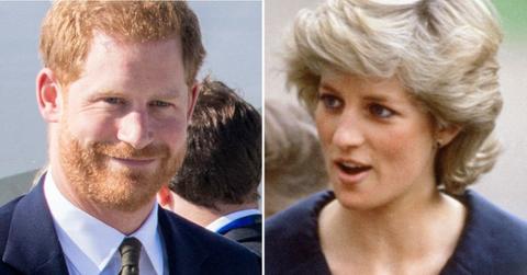 Split photo of Prince Harry and Princess Diana
