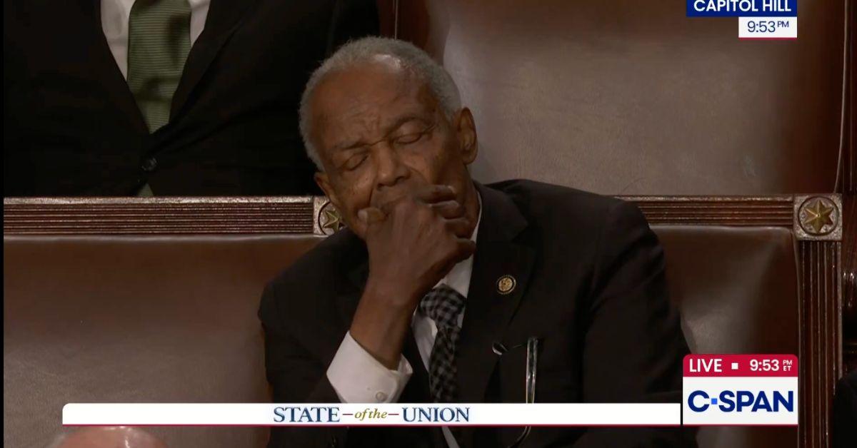 image of Rep. David Scott was also spotted dozing off.