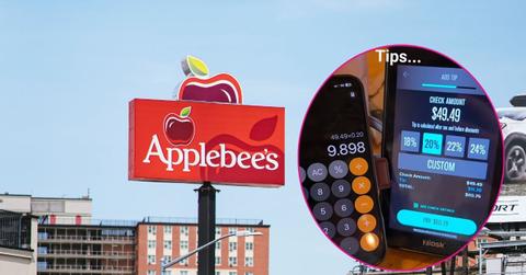 Split photo of Applebee’s restaurant and Georgia man's tipping
