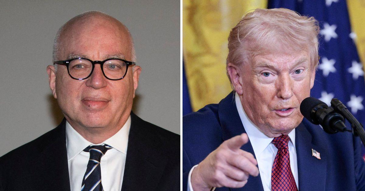 split photo of Michael Wolff & Donald Trump